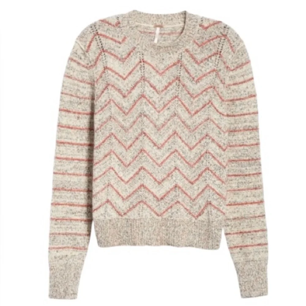 Free People Zig Zag Chevron Crewneck Sweater Size XS